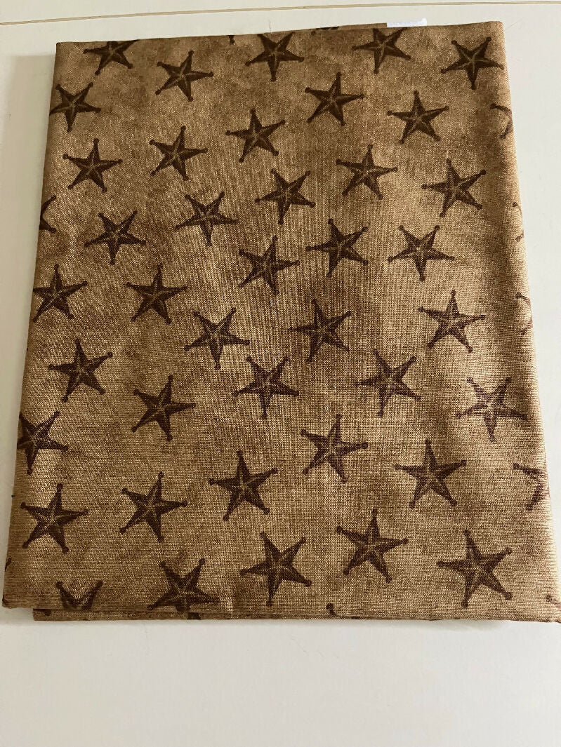 Quilting Cotton - Brown with Brown Stars