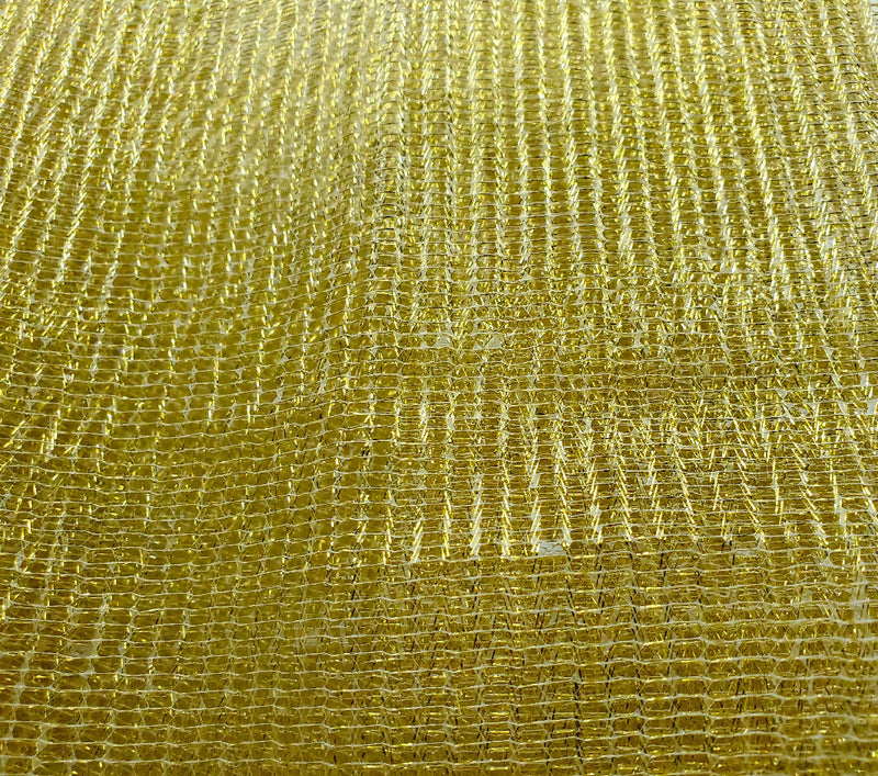 Bundle of Christmas Craft Gold Metallic Fabric Remnants