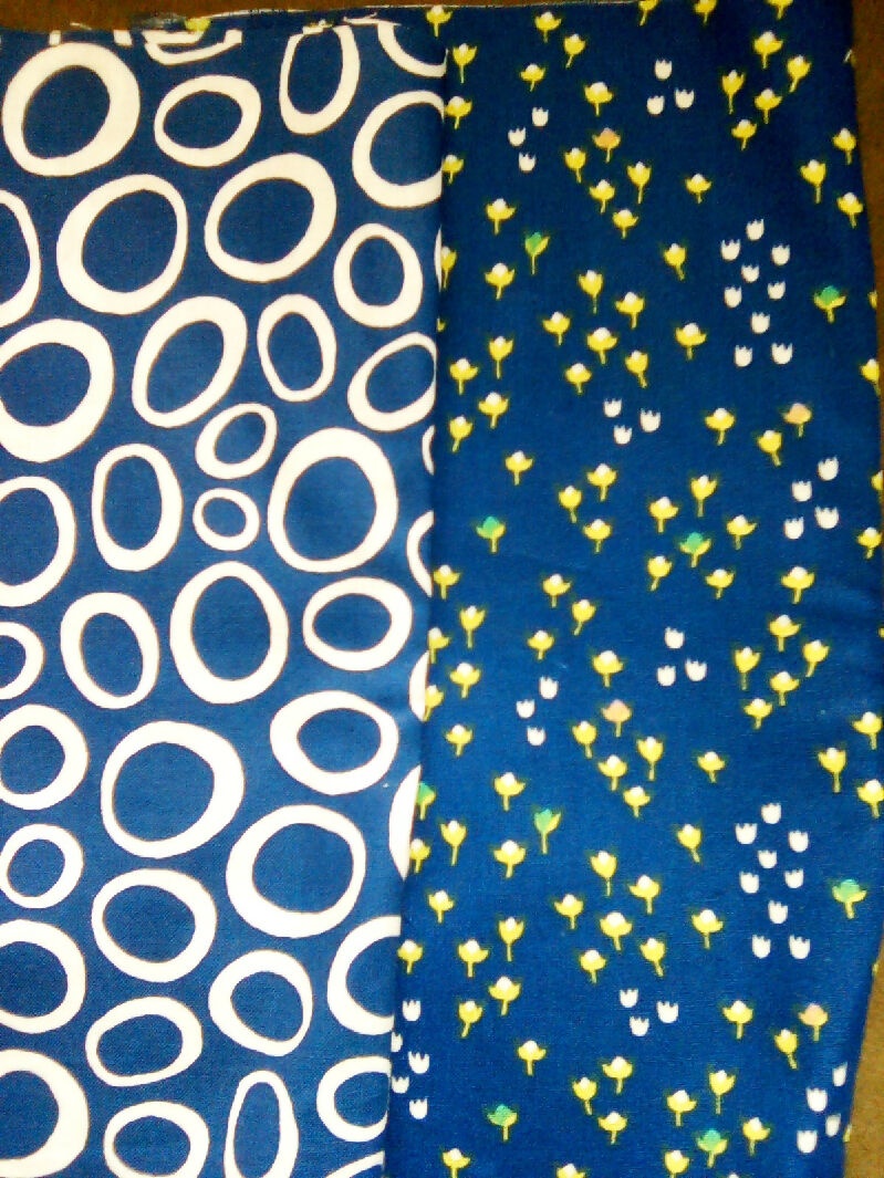 Cotton material, dark blue color, mix designs, 9in x 43in all 8 pieces, fabric