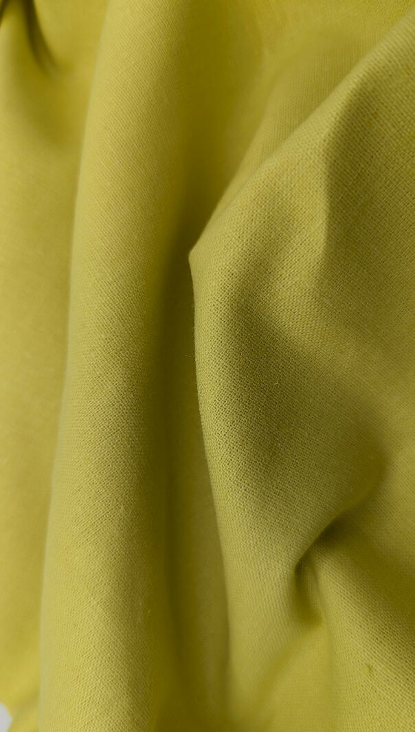 Lemon Yellow Linen Woven Fabric 53"W - 2 Pieces