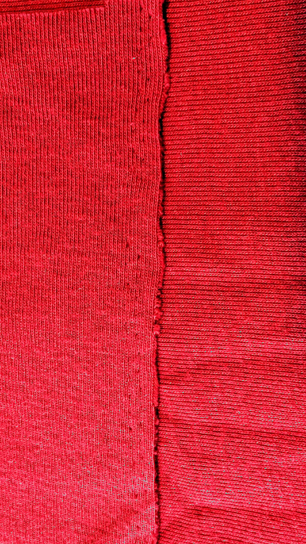 Cherry Red Cotton Rib Knit Fabric 64"W - 2 yds