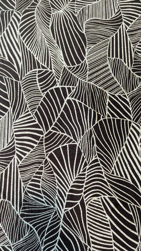 Brown/Tan Abstract Leaf Print DTY Knit Fabric 58"W - 2 yds