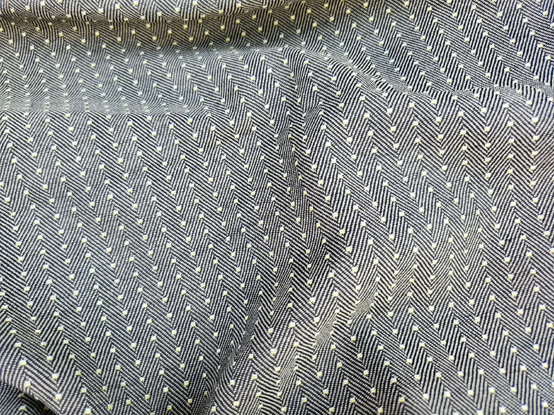 Polyester Wool Dot Herringbone Jacquard Suiting