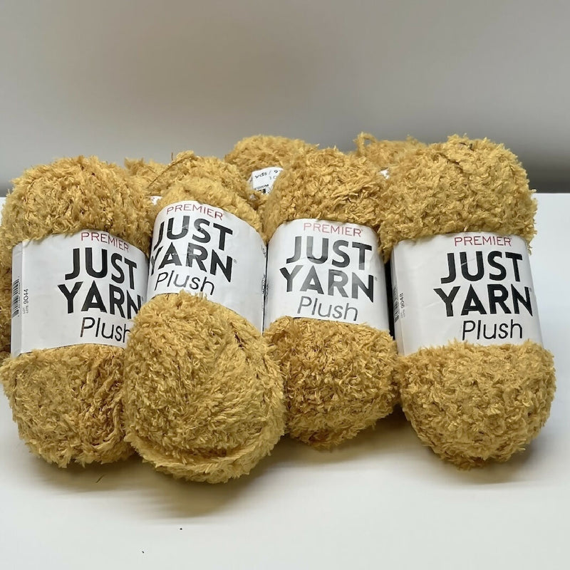 Sunflower Yellow Just Yarn Plush Polyester Yarn - 8 Skeins