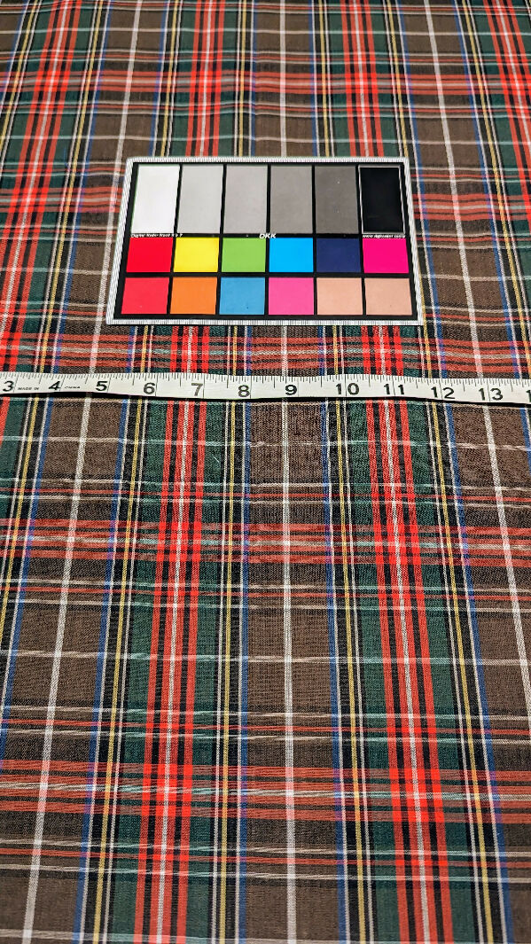 Red/Green/Yellow/Blue/Black/White Tartan Print Shirting Woven Fabric 44"W - 2 1/2 yds