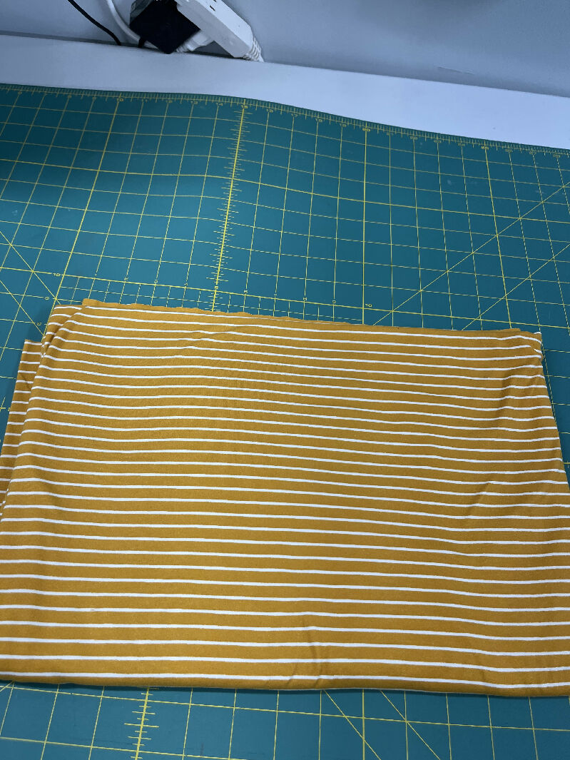 Mustard horizontal stripe double brushed poly