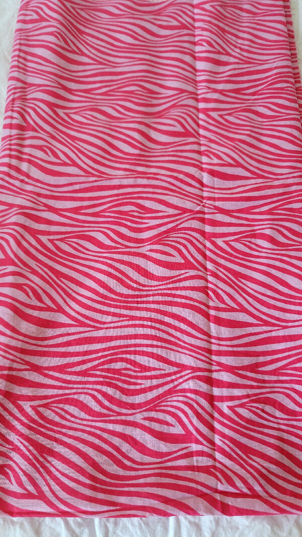 Pink on Pink Zebra Print Cotton 1 1/3 Yards