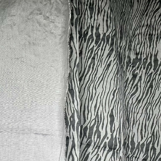 Zebra Print 1-Way Stretch Fabric - 2 yards & 17ins - Black/Gray