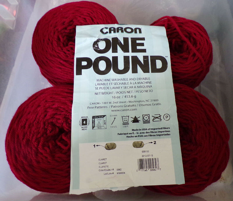 Caron One Pound Claret. 1 Lb. of Reclaimed Cakes