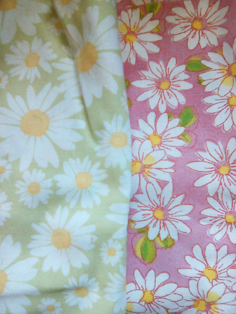 Cotton material, green, pink, yellow colors, mix designs, 9in x 43in all 8 pieces