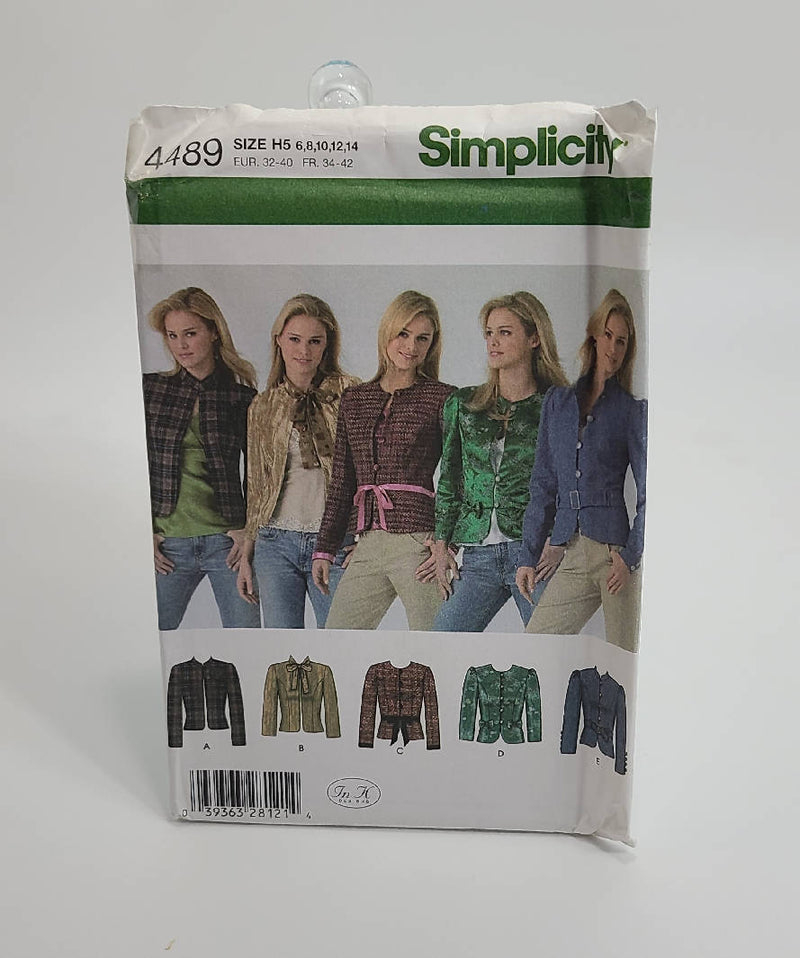 Simplicity Pattern 4489 Misses Jackets Size 6, 8, 10, 12,14