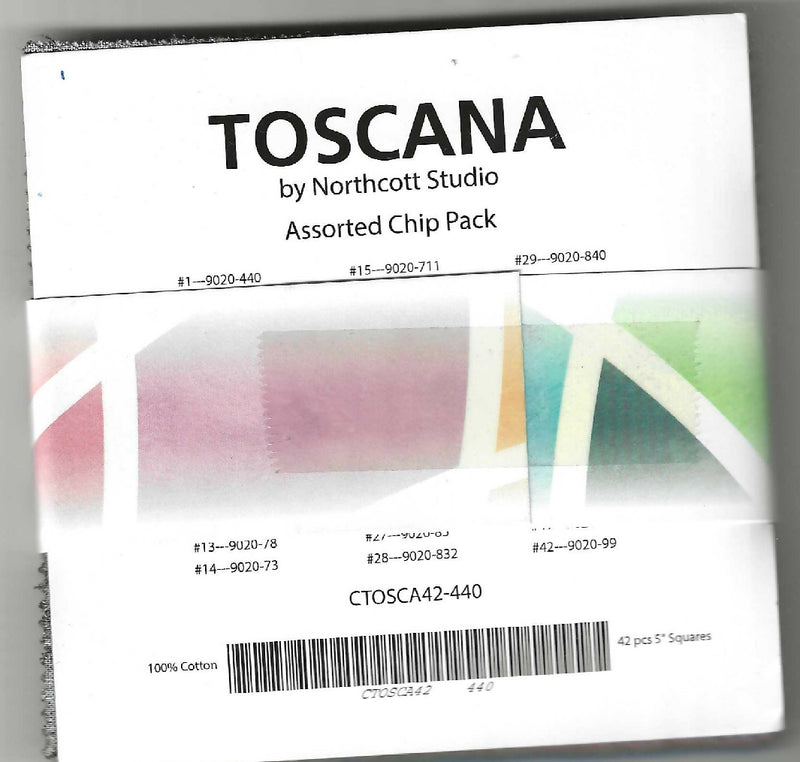 Toscana by Northcott, assorted solids, 5"x5", 42 pieces