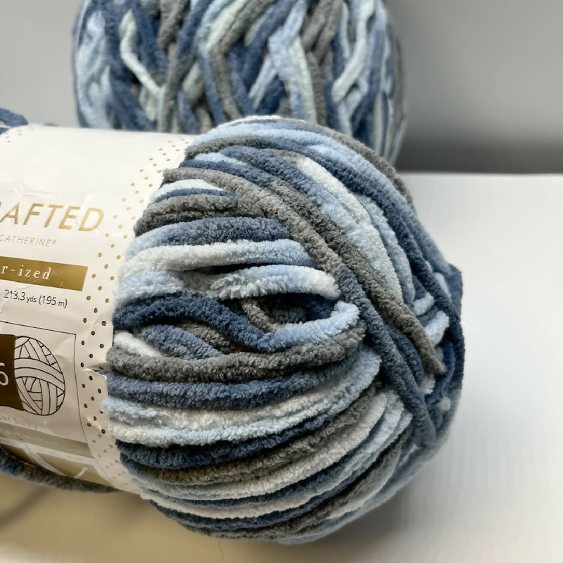 Crafted by Catherine Baby Blue Multi Polar-ized Polyester Super Bulky Yarn - 2 Skeins