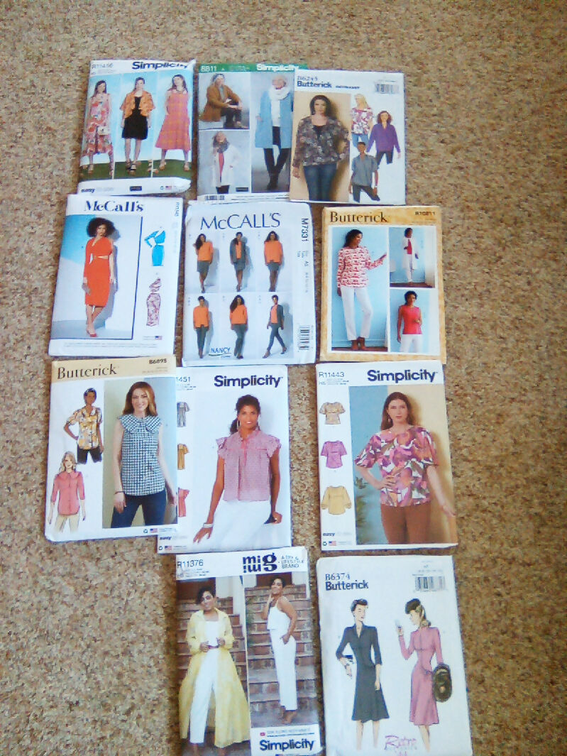 Eleven sewing pattern lot, women, simplicity, butterick, McCalls, size 4-16