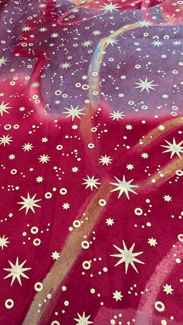 Hot Pink Galaxy Print Dance/Swim Knit Fabric 61"W - 1 yd
