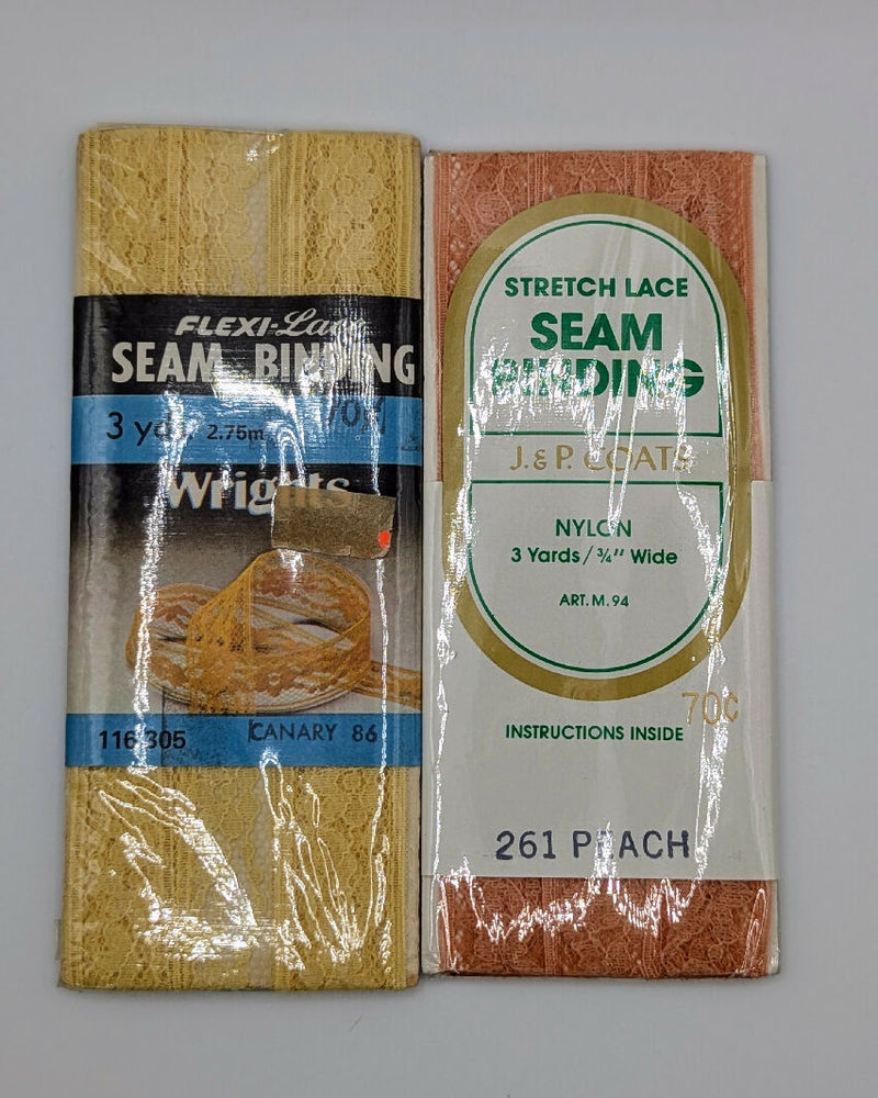 Assorted NIP Vintage Stretch Lace Seam Binding Lot of 29