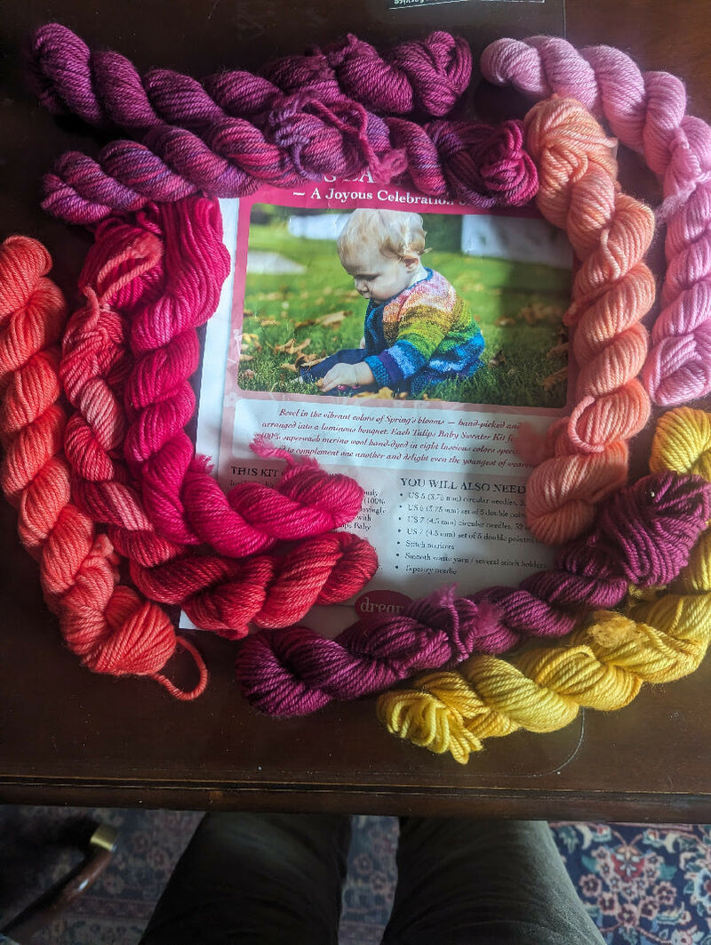 Dream in Color, Tulips Baby Sweater Kit
