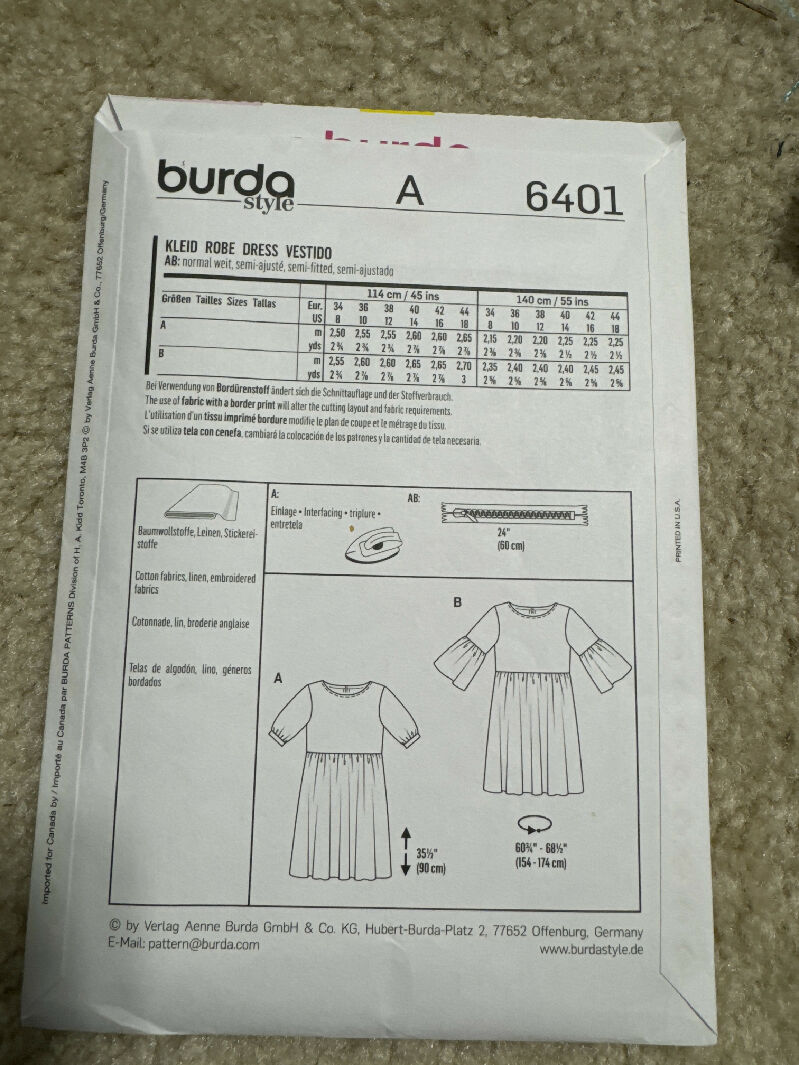 Burda Style Dress pattern