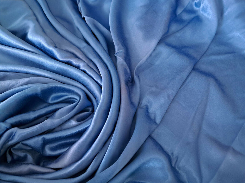 Sea Blue Satin Polyester - 3 Yards
