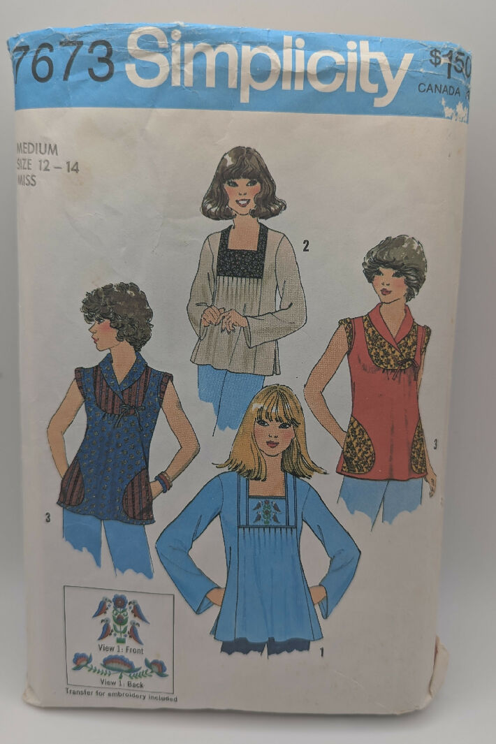 VTG Simplicity 7673 Misses Pullover Top Pattern Size Medium 12-14