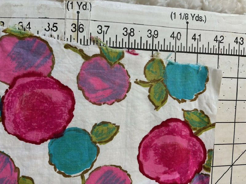 Vintage fruit print stretch fabric