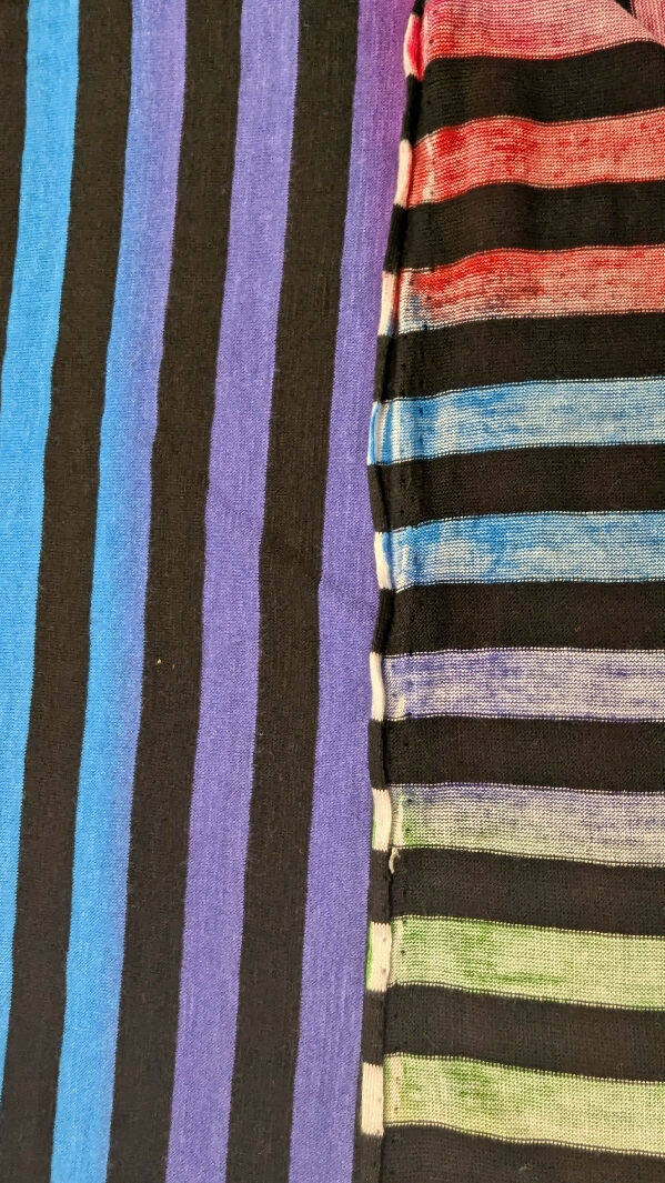 Multicolor Ombre Striped Cotton Jersey 2-way Stretch Knit Fabric 60"W - 1 yd