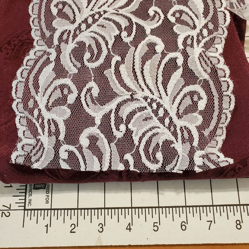 Bright White Flat lace 7" wide