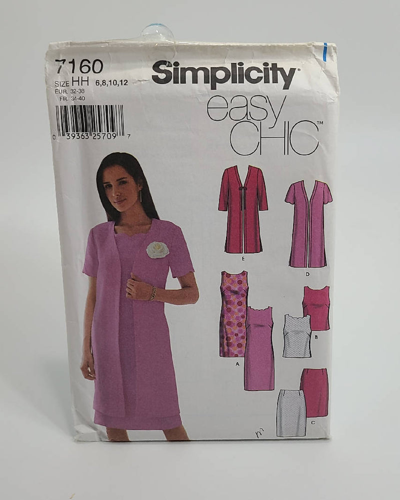 Simplicity Pattern 7160 Misses Jacket, Top, Skirt, Dress Size 6, 8, 10, 12