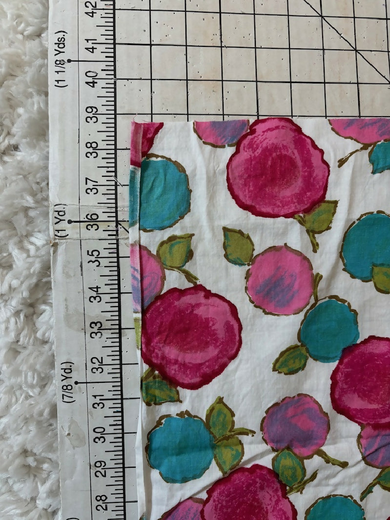 Vintage fruit print stretch fabric