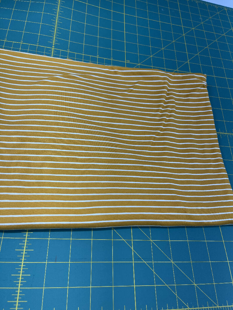 Mustard horizontal stripe double brushed poly