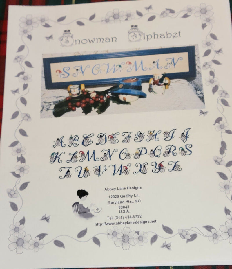 Snowman Alphabet Pattern Leaflet by Abbey Lane Designs
