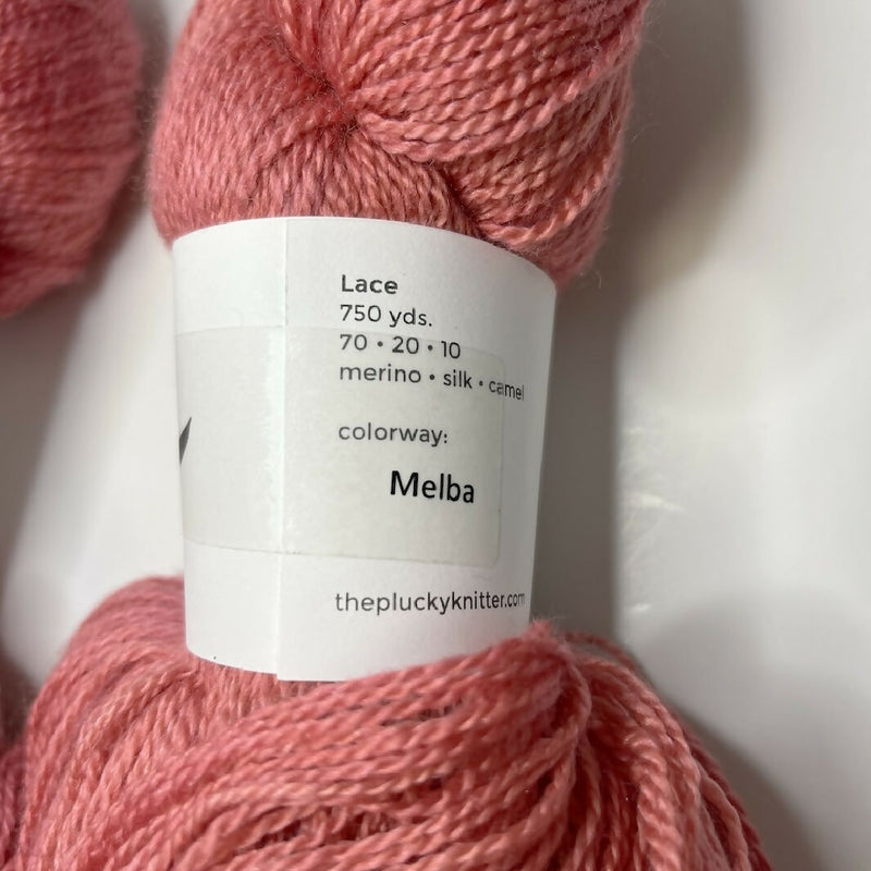 Plucky Knitter Lace Yarn in Melba - 2 Skeins