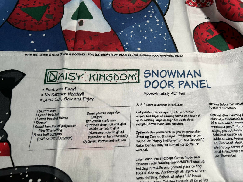 Daisy Kingdom Snowman Door Panel (vtg: 1997)