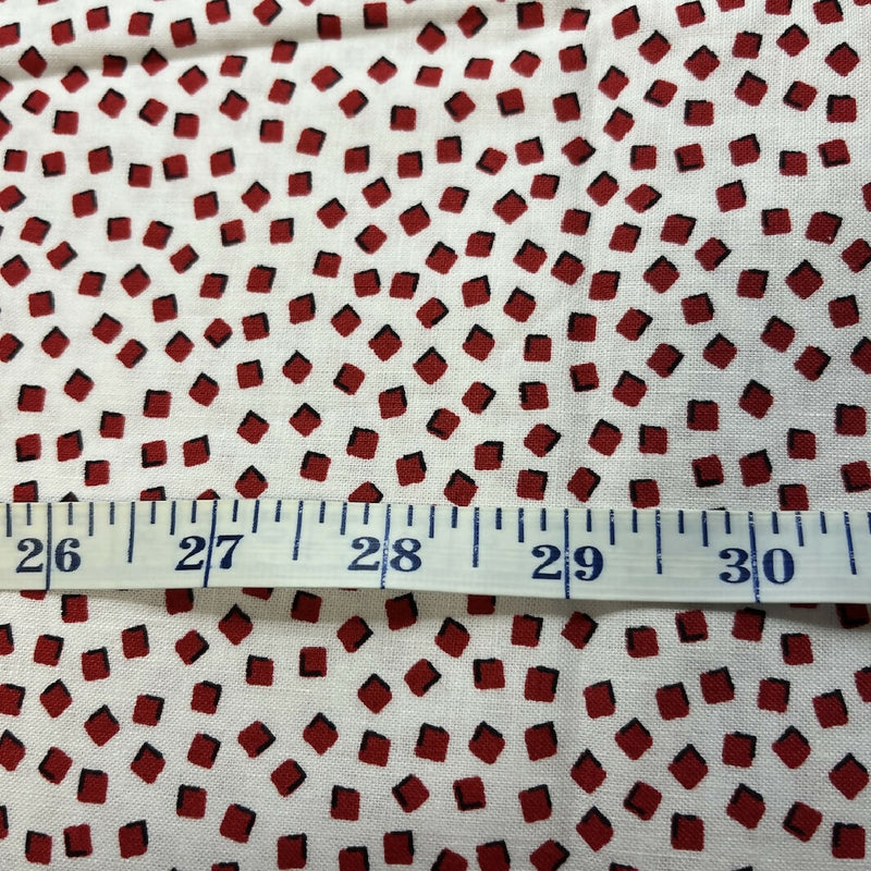 Red, Black, and White Geometric Quilting Cotton - 2.5 Yds