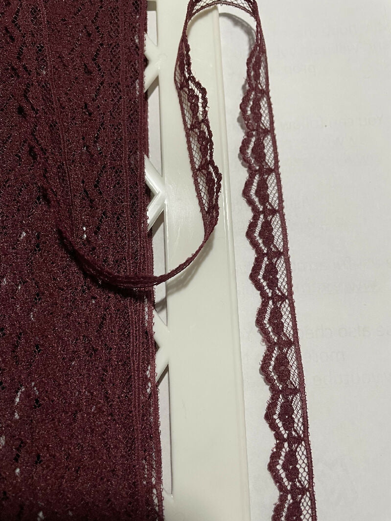 5/8" Dark Maroon Flat Edging Lace