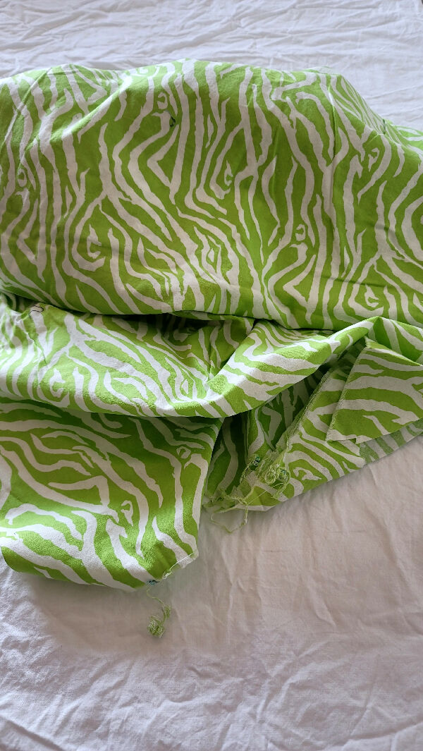 Green and White Zebra Print Cotton 2 2/3 Yards