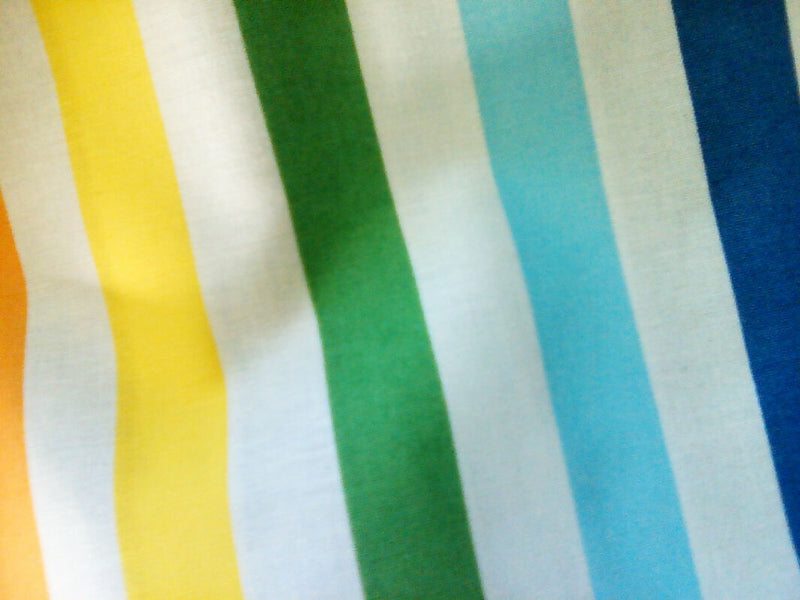 Strip cotton fabric, bright colors, quilting material 1 yard