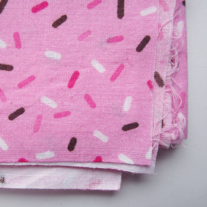 Pink Cotton Fabric with Sprinkles/Jimmies, 41" x 28"