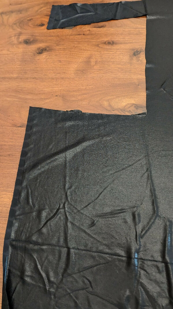 Black High Shine Spandex Knit Fabric 59"W - 1 1/4" yd REMNANT