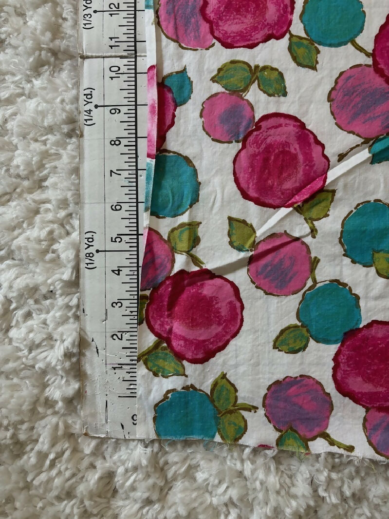 Vintage fruit print stretch fabric