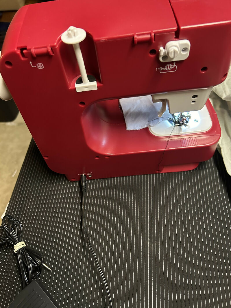 Lightweight Red Sewing machine with case