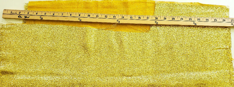 Bundle of Christmas Craft Gold Metallic Fabric Remnants