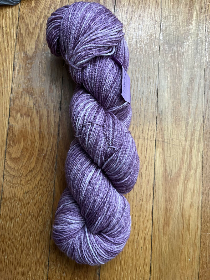purple tonal hand dyed sock yarn