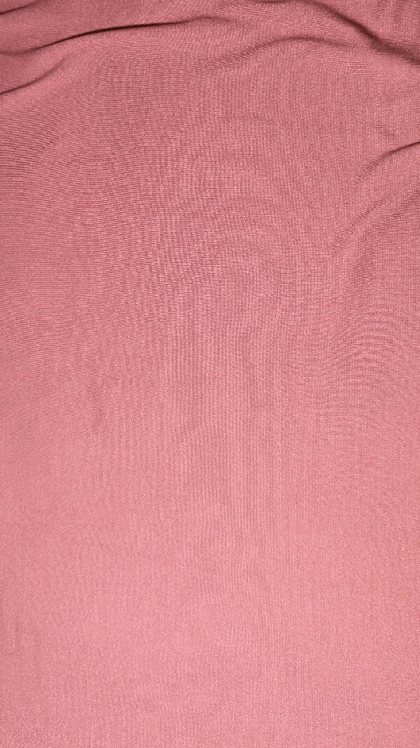 Dark Dusty Rose Double Brushed Polyester Knit Fabric REMNANT 60"W -2 yds+