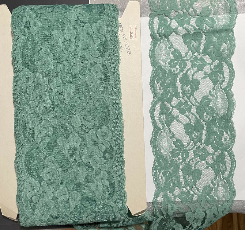 5" Dark Mint Flat Galloon Lace