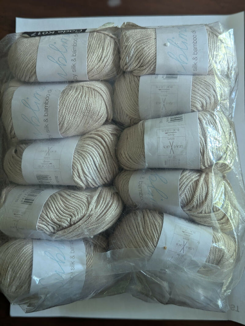 10 skeins of baby silk and bamboo DK yarn