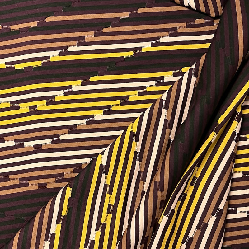 Semi-Synthetic Striped Novelty Weave Jersey Knit - 2.25 Yds
