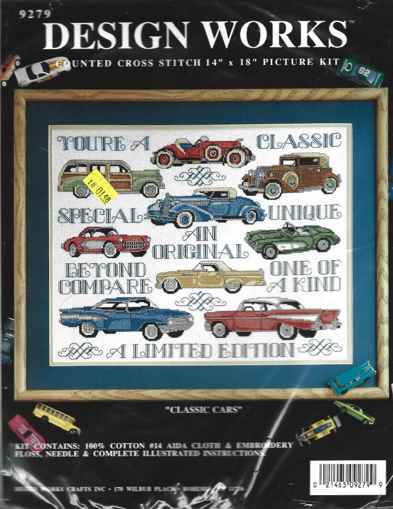 Design Works "Classic Cars" Counted Cross Stitch Kit