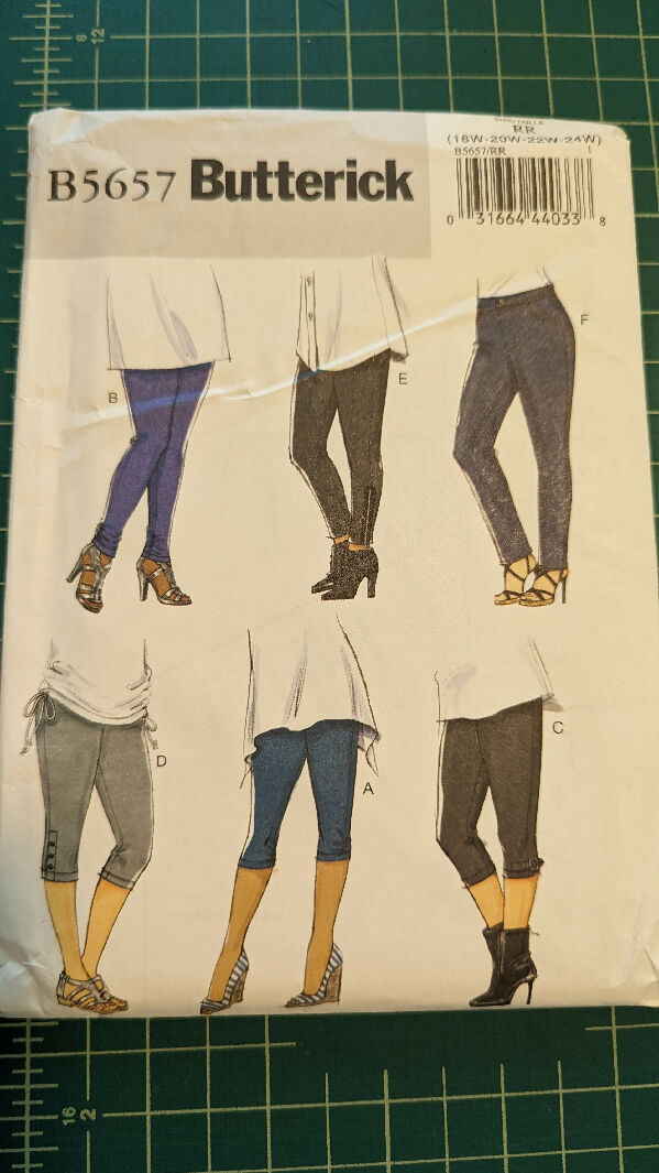 Butterick B5657 Leggings with Length Variations Sewing Pattern Sizes 18W-24W