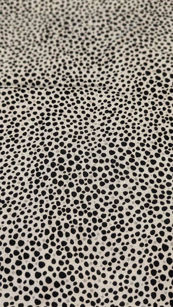 Light Gray/Black Dalmatian Print Quilting Cotton Woven Fabric 44"W - 2 1/2 yds